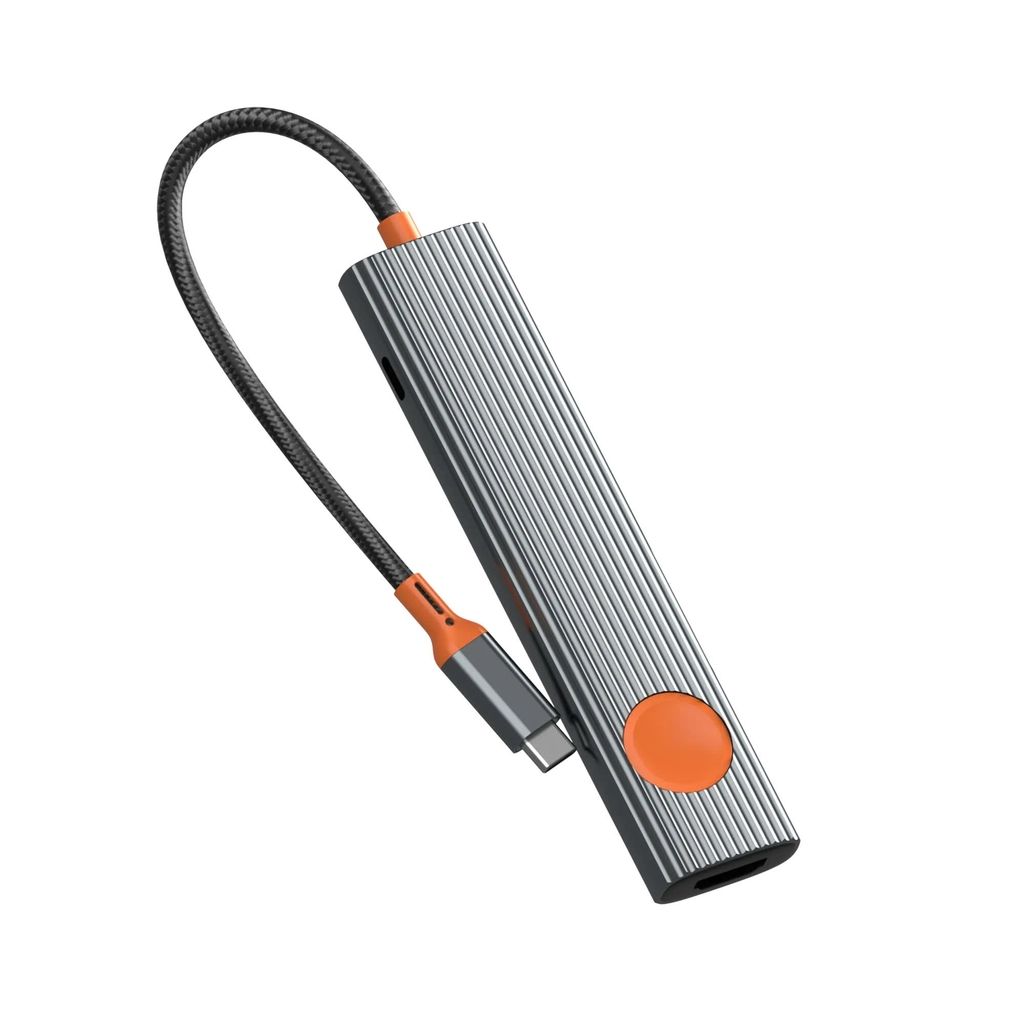 WiWU HB007 Travel 7 in 1 USB-C Hub, Grey
