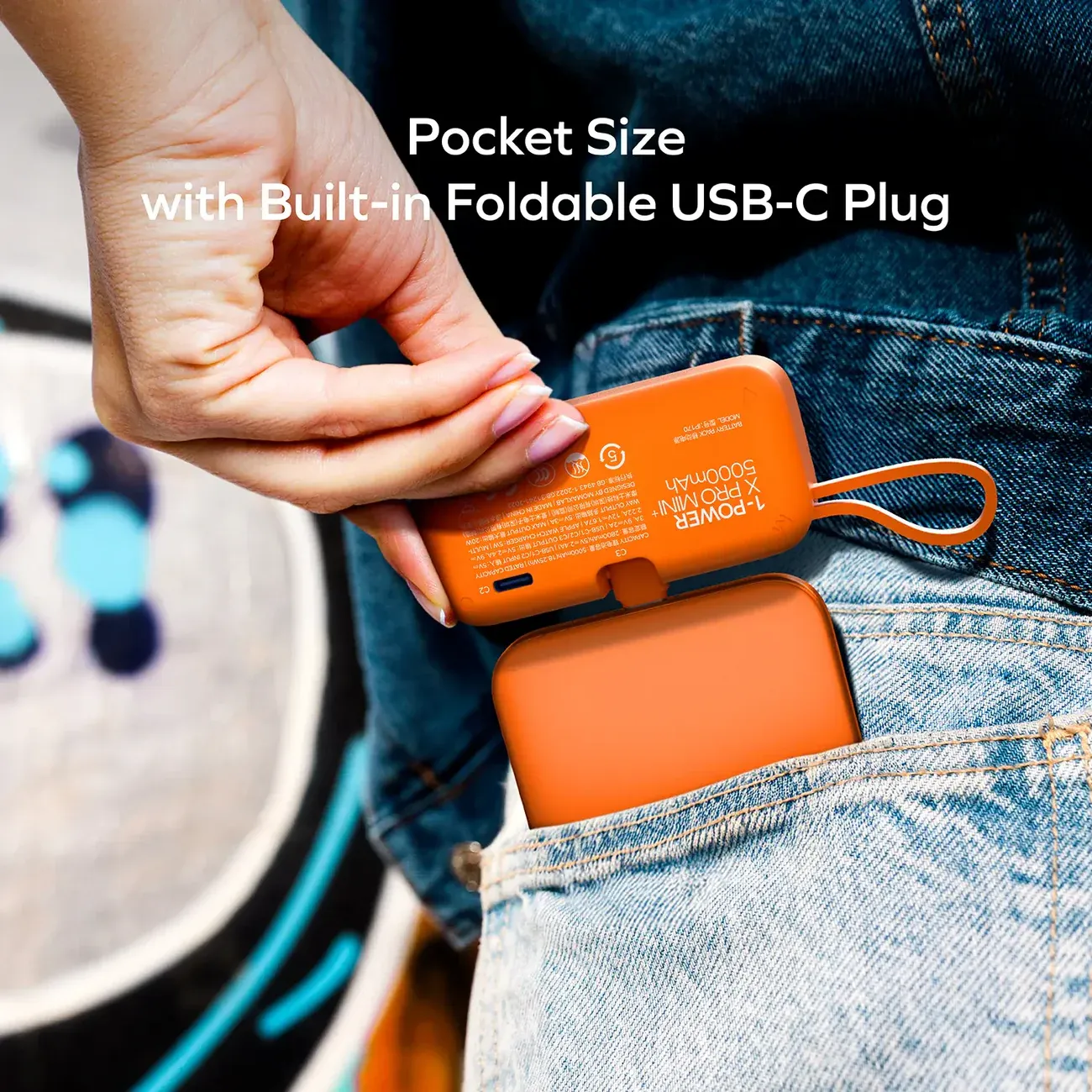 Moma X Pro Mini+ Power Bank 5000mAh with Apple Watch Charger, Orange