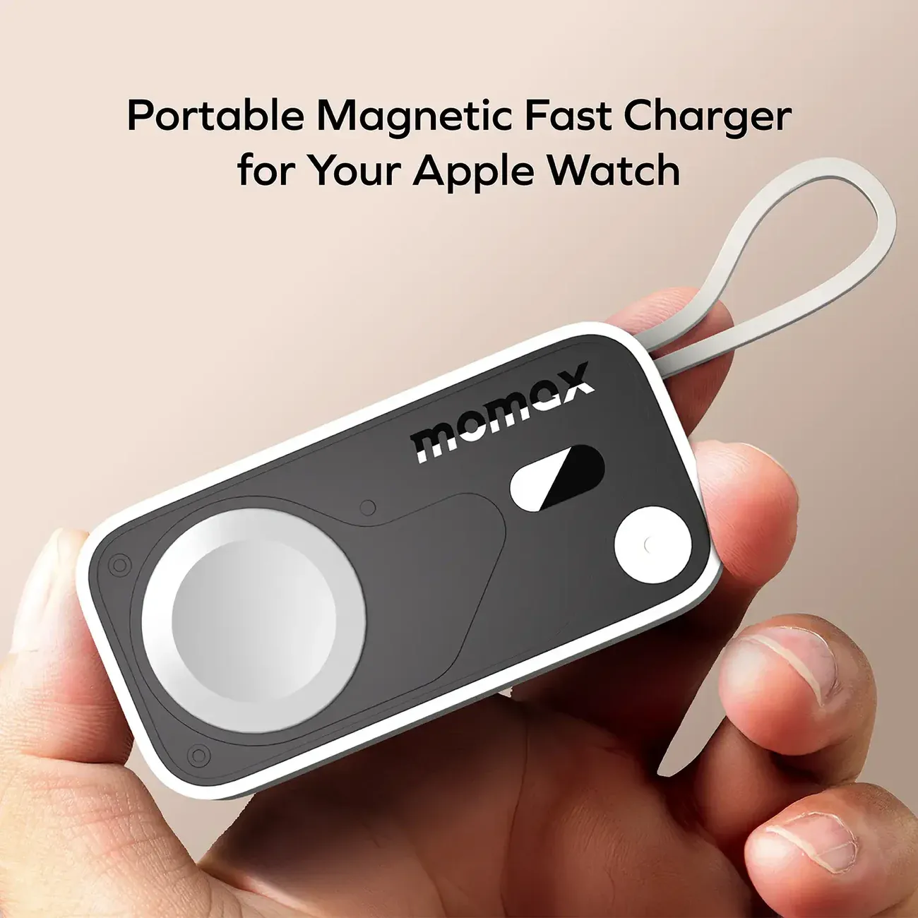 Momax Pro Mini+ Power Bank 5000mAh with Apple Watch Charger, Grey