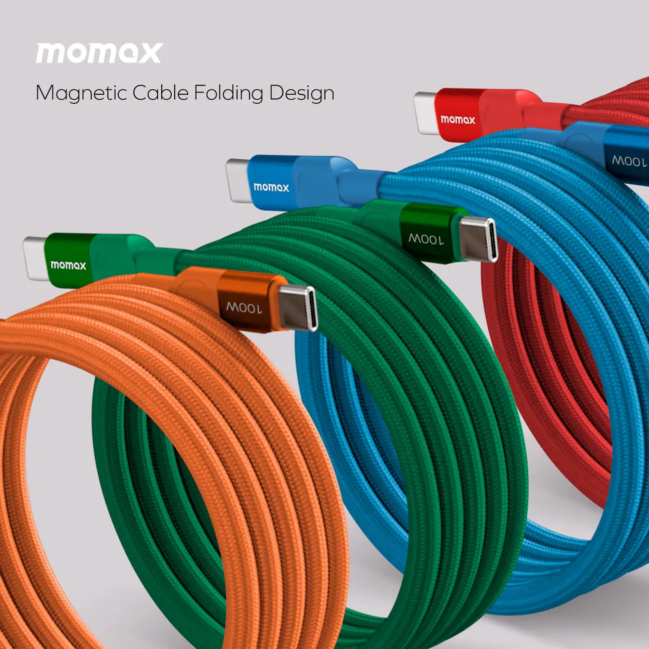 Momax DC35M Mag Link USB-C to USB-C Magnetic Cable, 1M 100W Orange