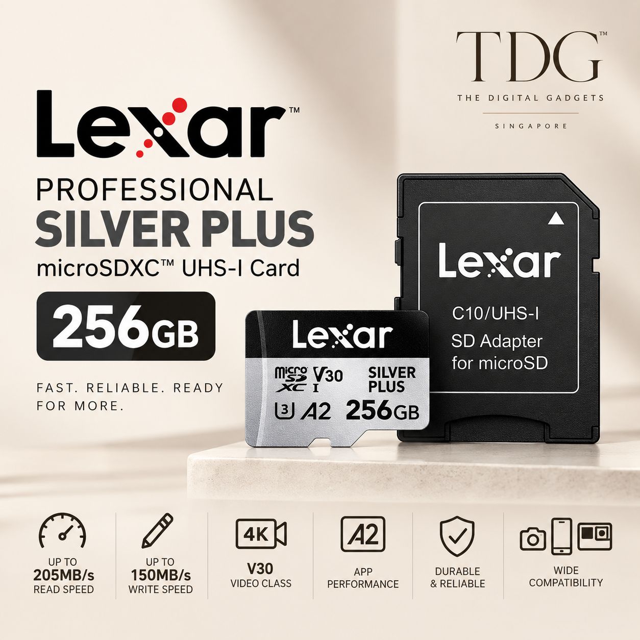 Lexar Silver Plus Micro SD Card 256GB