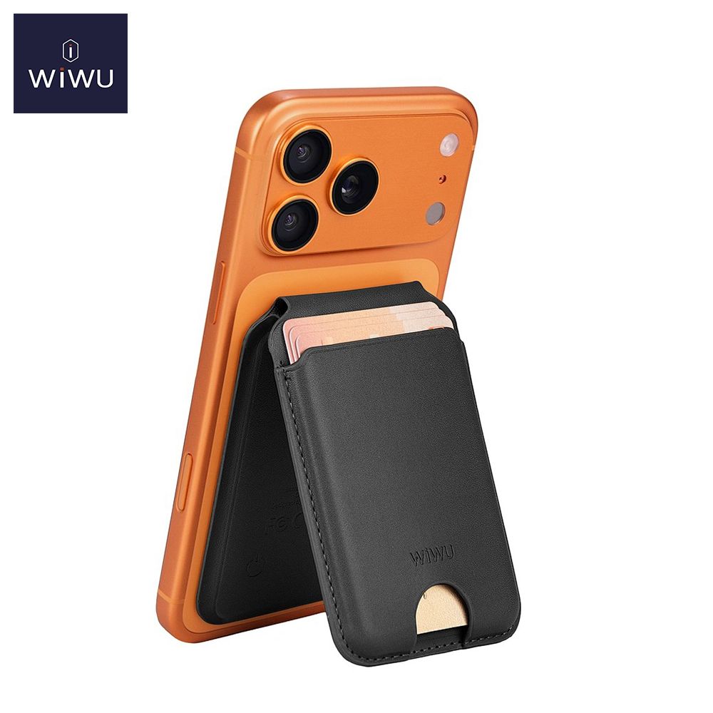 WiWU MW007P Mag Wallet Holder with Findmy, Black