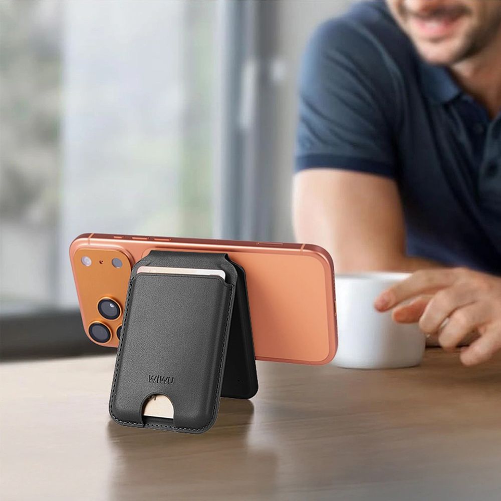 WiWU MW007P Mag Wallet Holder with Findmy, Black