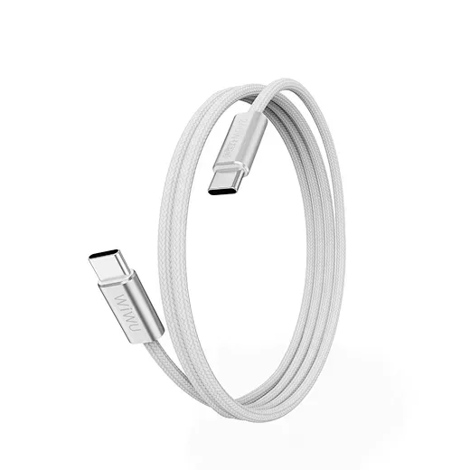 WiWU C101 Essen USB-C to USB-C Nylon Cable, 1.5M White