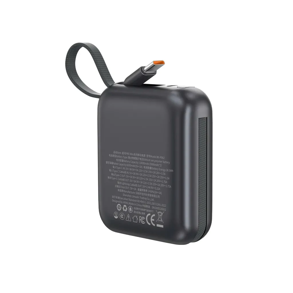 WiWU AS-181 Mini Power Bank 10000mAh, Space Gray