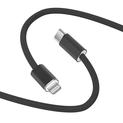 WiWU C101 Essen USB-C to Lightning Nylon Cable, 1.5M Black
