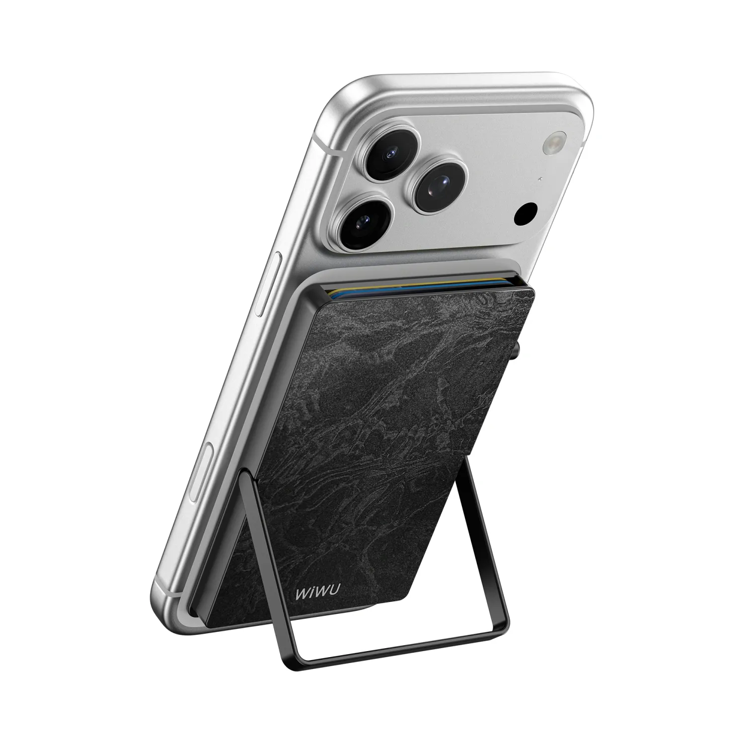 WiWU MW009 Contour Metal Stand Card Holder, Black