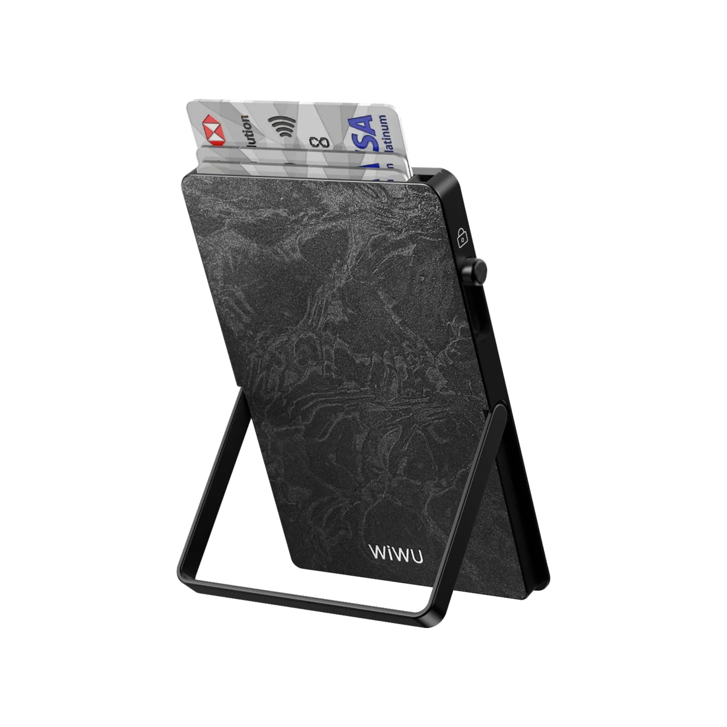 WiWU MW009 Contour Metal Stand Card Holder, Black
