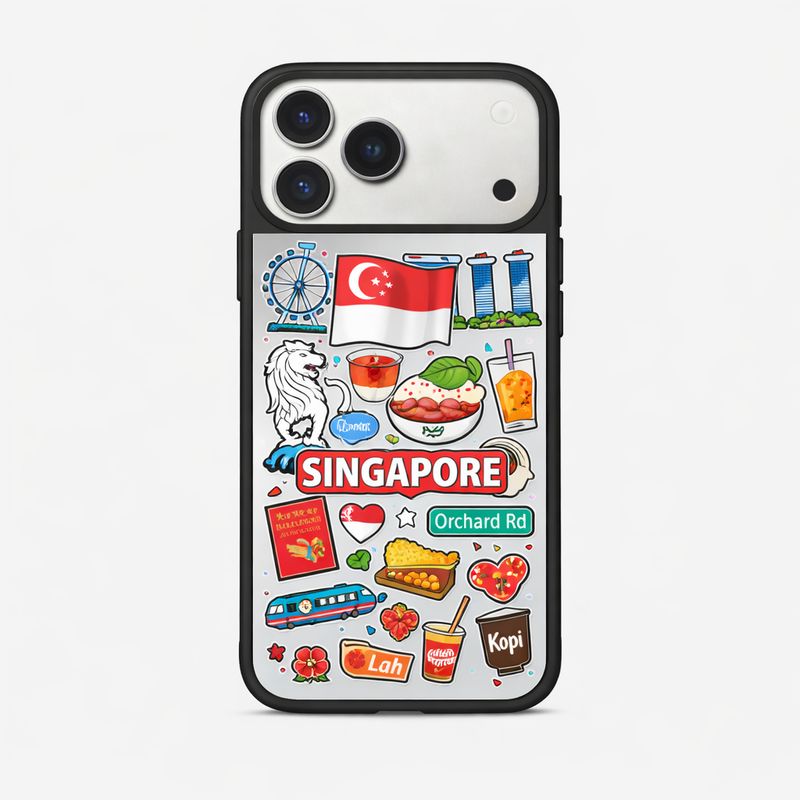 TDG Singapore Stickers Case for iPhone 17 Pro Max