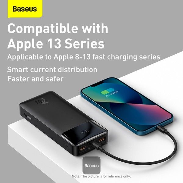 Baseus 20W Bipow Digital Display Fast Charge Power Bank 20000mAh, Black