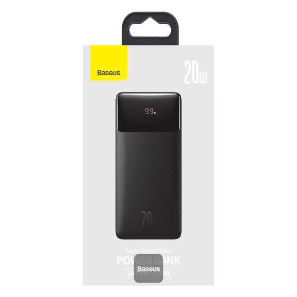 Baseus 20W Bipow Digital Display Fast Charge Power Bank 20000mAh, Black