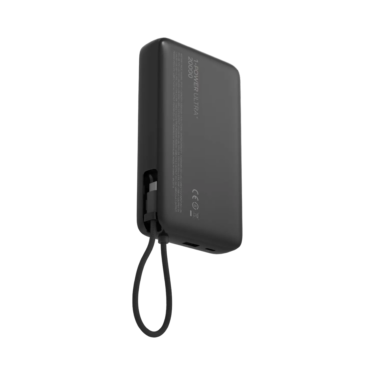 Momax Ultra+ Power Bank 20000mAh with USB-C Cable, Black