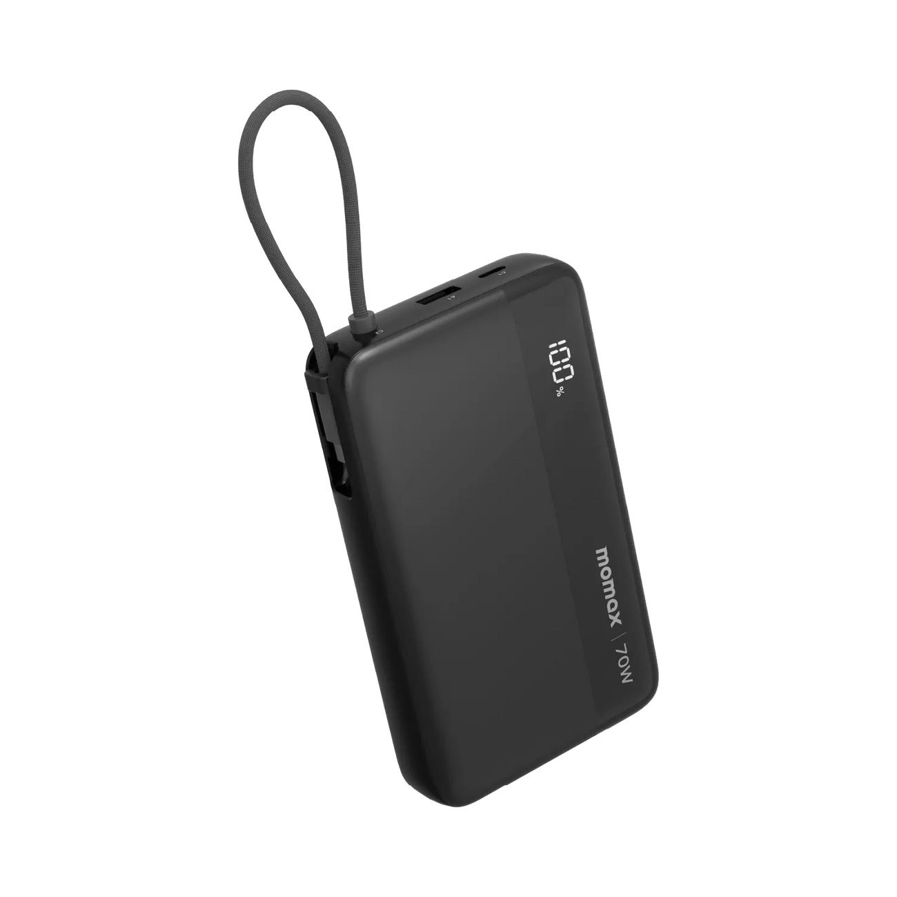 Momax Ultra+ Power Bank 20000mAh with USB-C Cable, Black