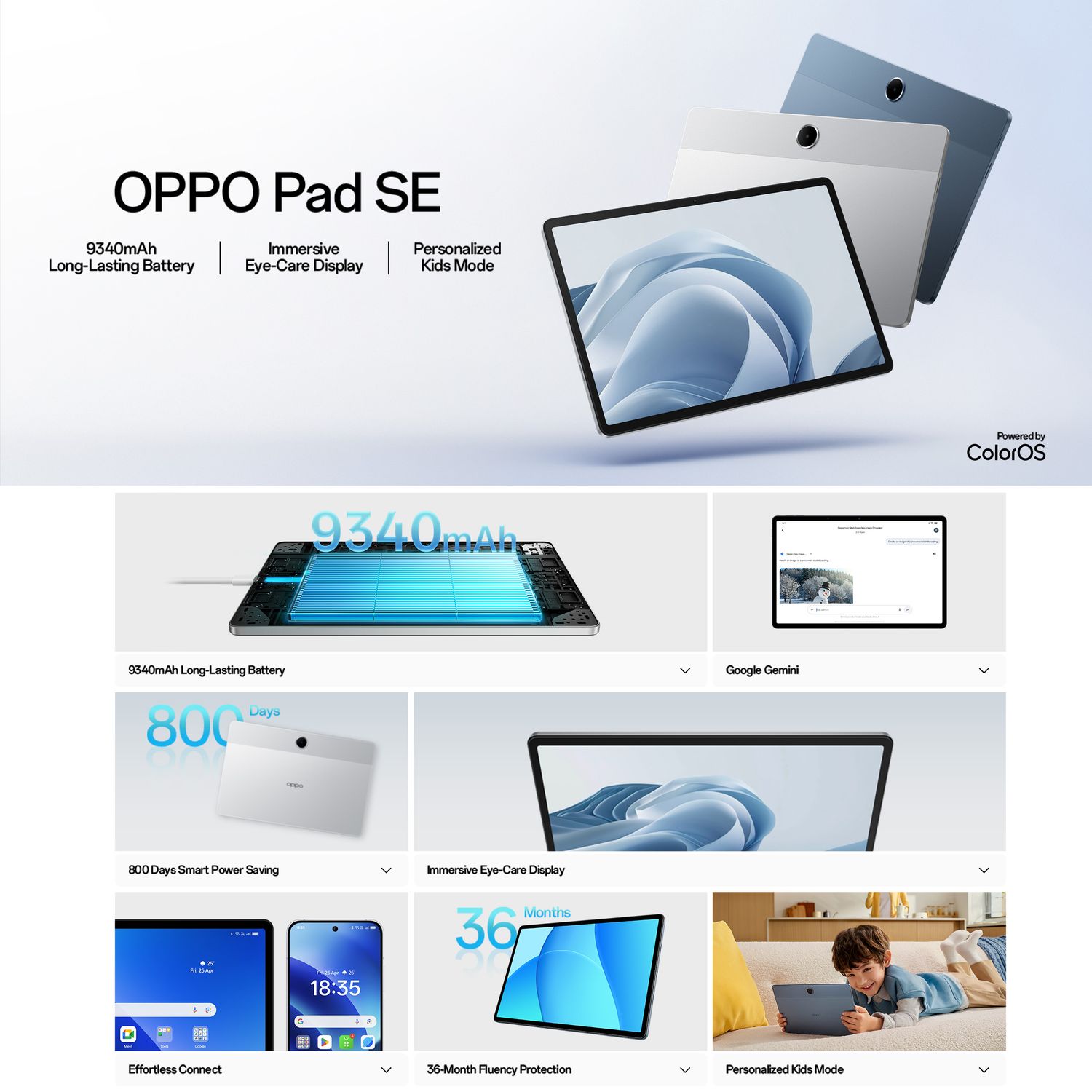 OPPO Pad SE LTE 128GB+4GB, Starlight Silver