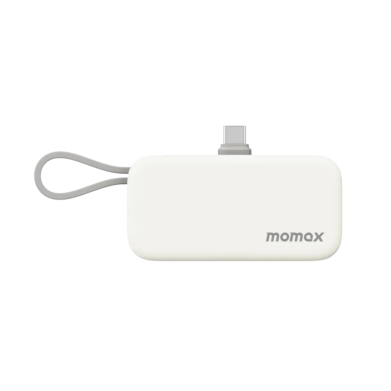 Momax 3-in-1 Mini Power Bank with USB-C Plug 5000mAh, Gray
