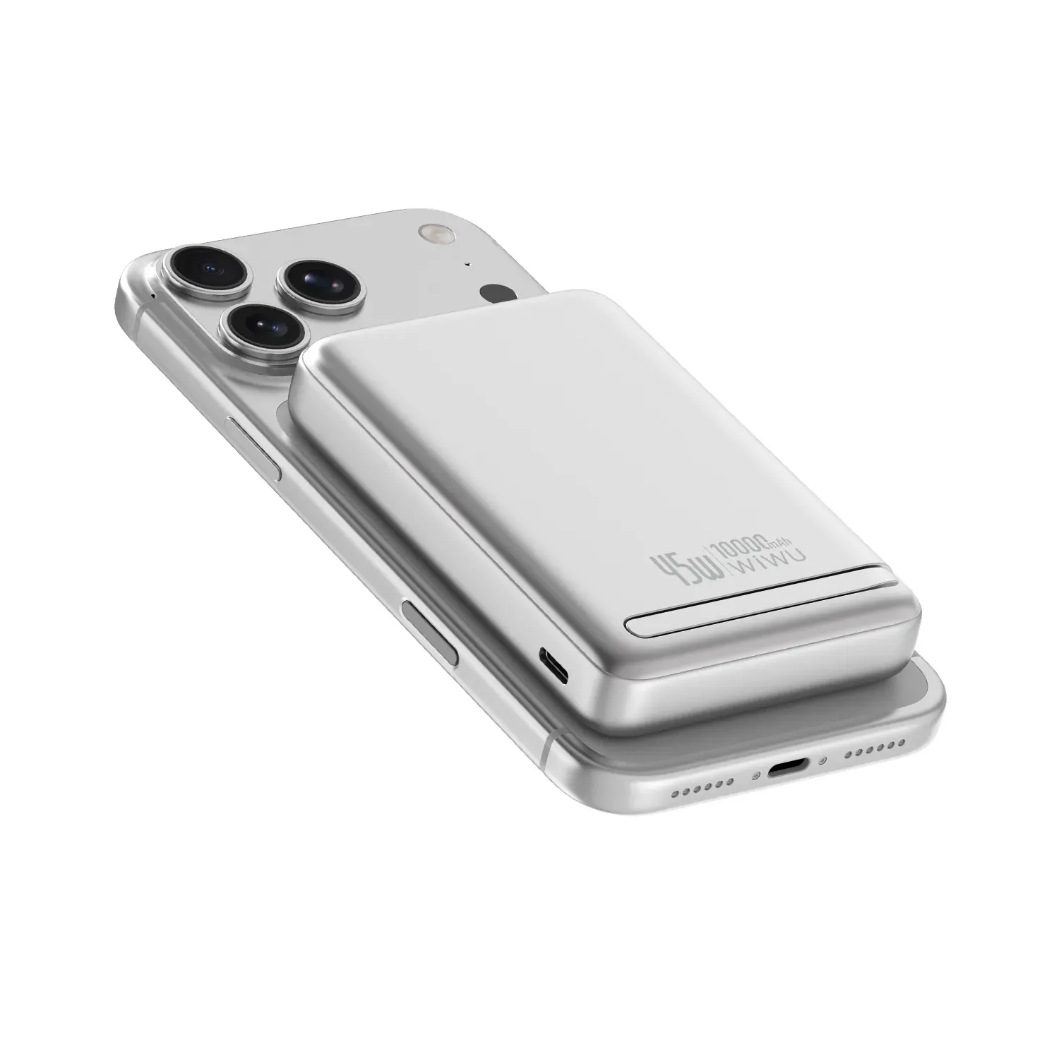 WiWU P090 Mag Pro Qi2 Power Bank 10000mAh, Silvery