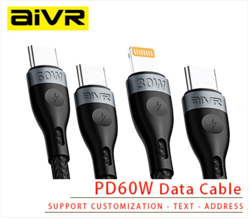 Aivr K376R-2I Type-C to Lightning Cable, 2M Black