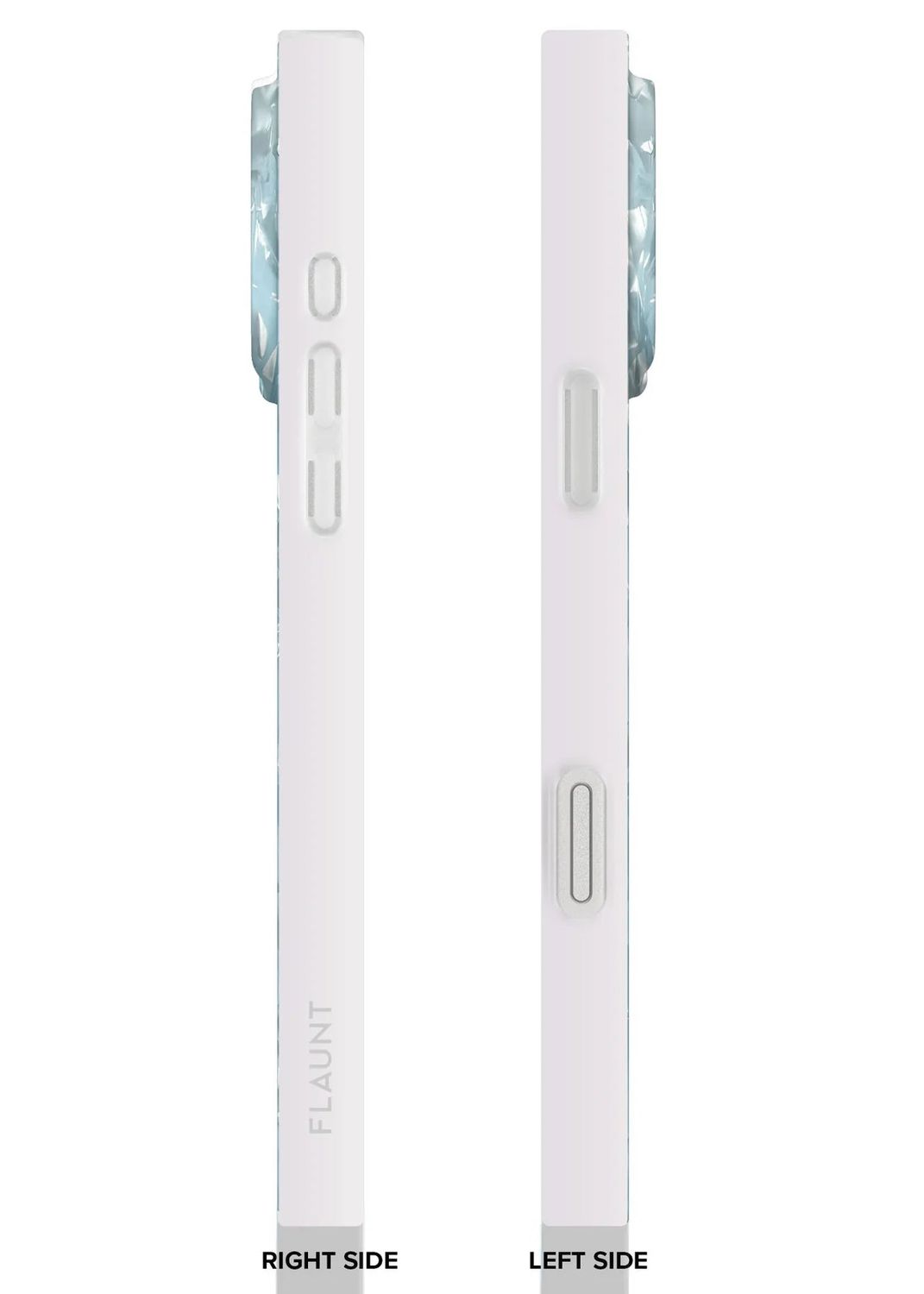 Flaunt iPhone 17 Pro Max SQUARE MagSafe Case - Icy Blue Faux Pearl