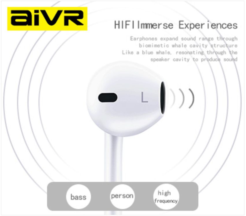 Aivr H106H Type-C Wired Earphone, White