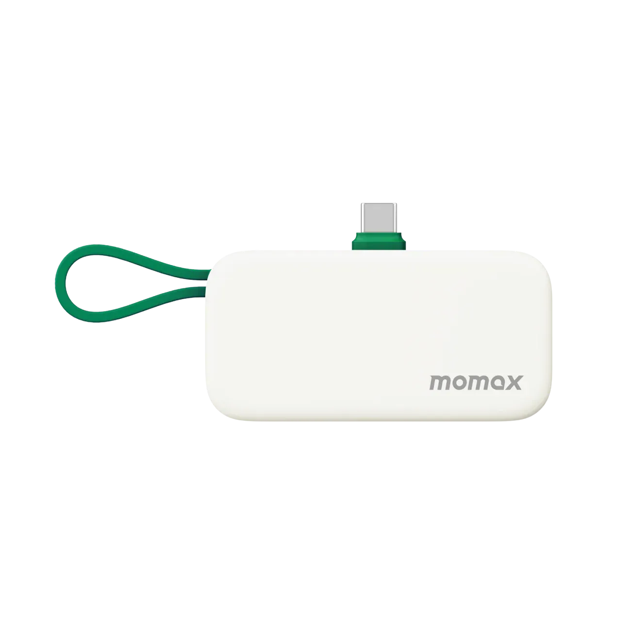 Momax 3-in-1 Mini Power Bank with USB-C Plug 5000mAh, Green