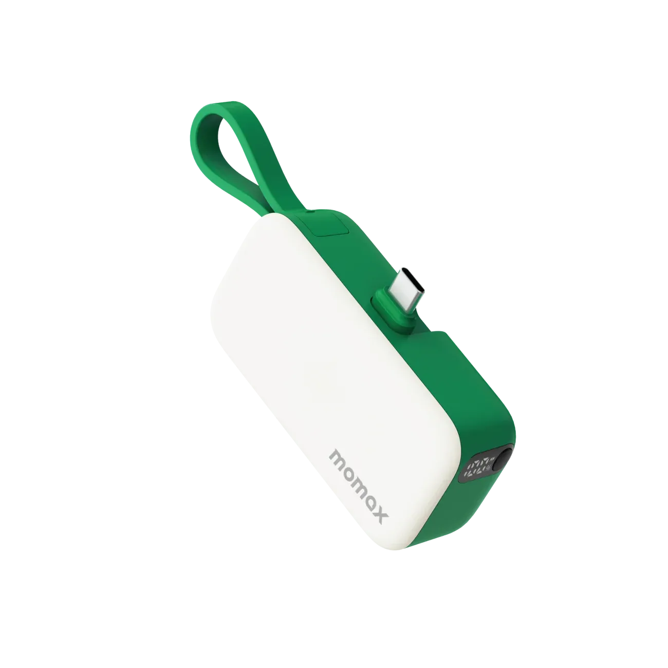 Momax 3-in-1 Mini Power Bank with USB-C Plug 5000mAh, Green