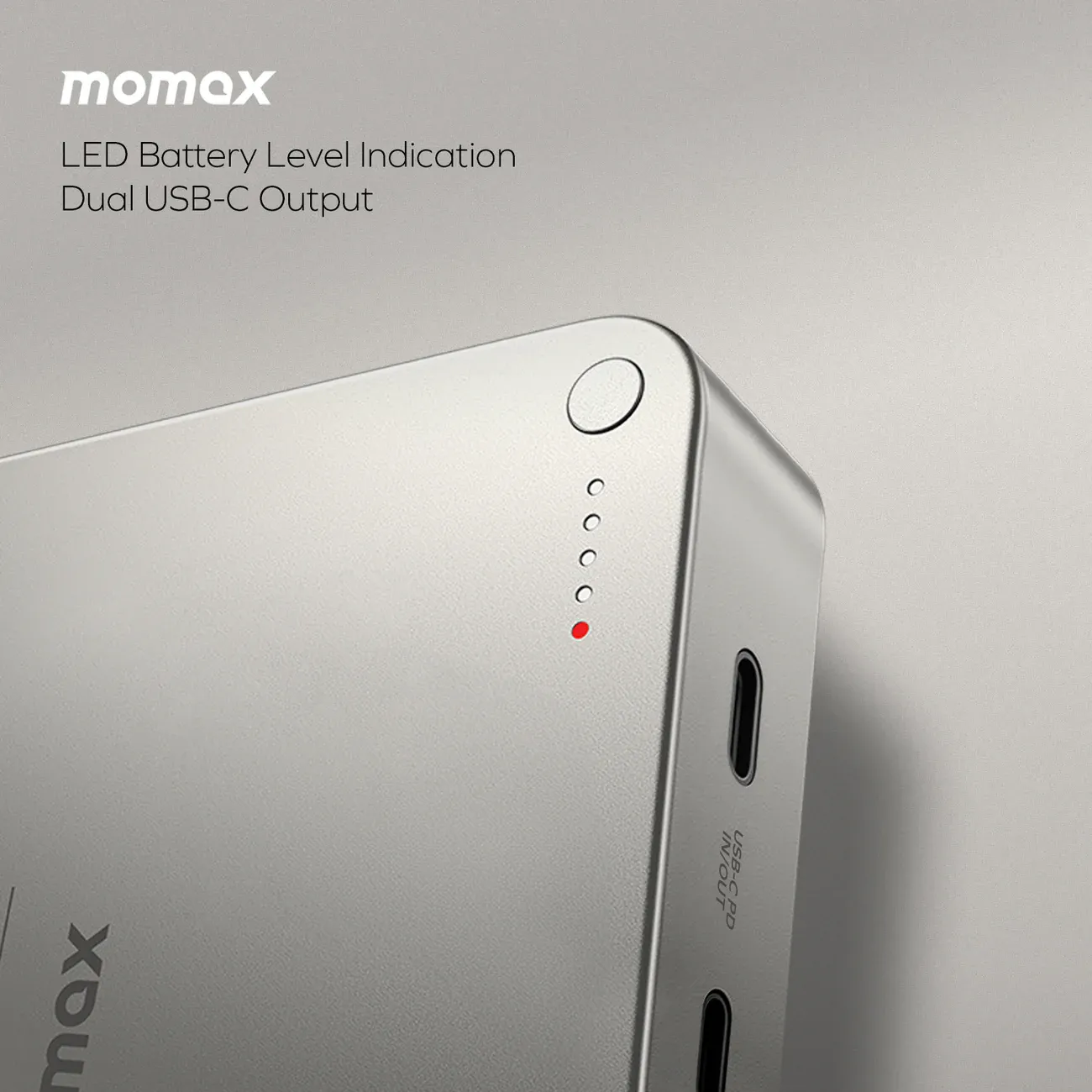 Momax Ultra Compact Magnetic Wireless Power Bank 20000mAh, Sandstone