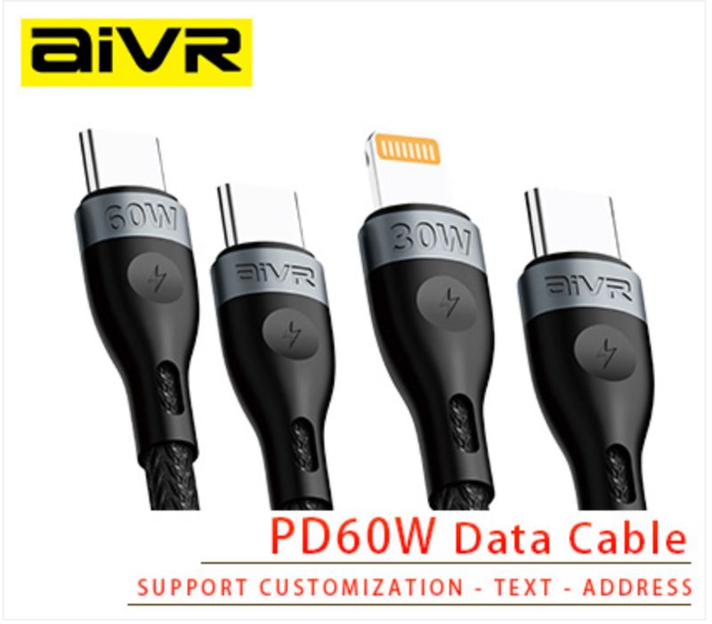 Aivr K376R-I Type-C to Lightning Cable, 1M Black
