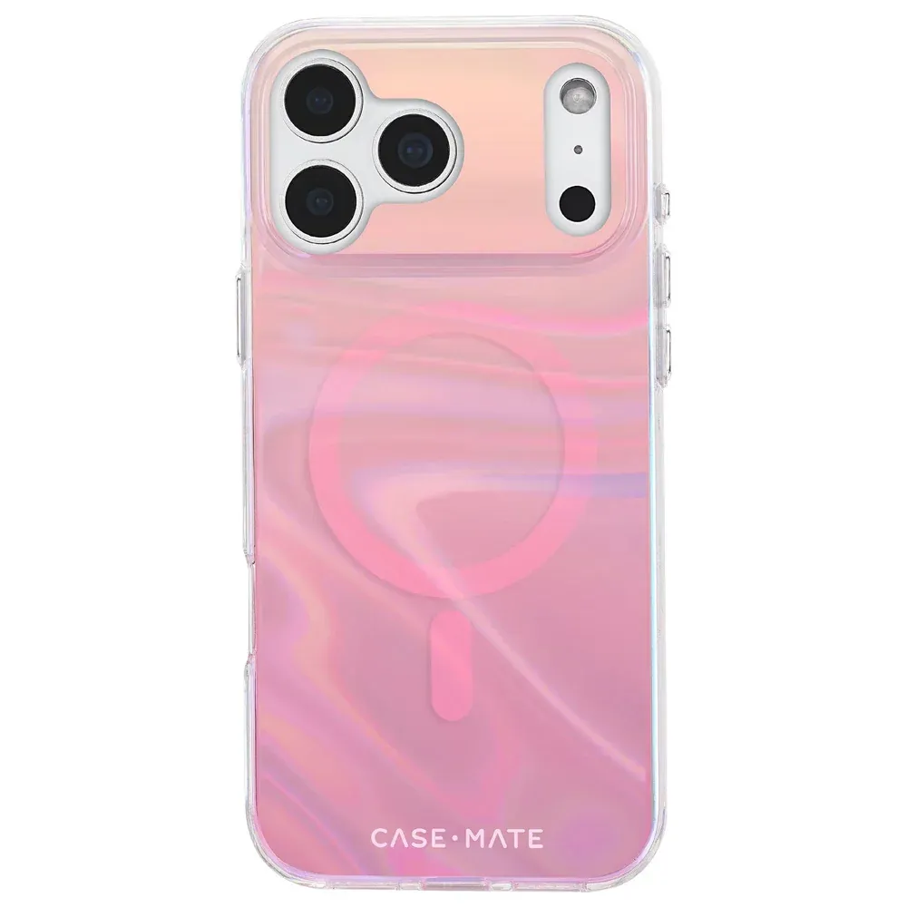 Case-Mate iPhone 17 Pro Peach Bubble MagSafe Case - Iridescent