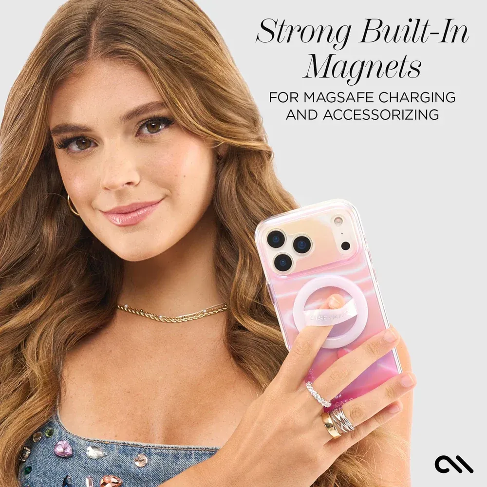 Case-Mate iPhone 17 Pro Peach Bubble MagSafe Case - Iridescent