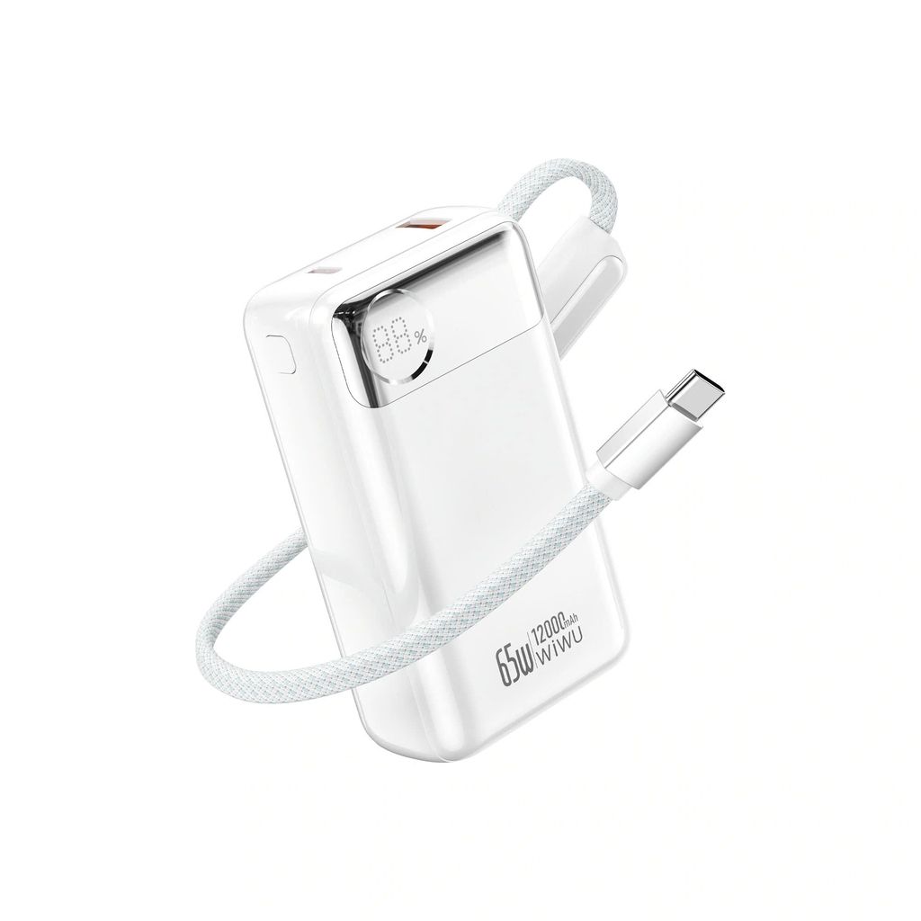 WiWU T132 Power Plus Power Bank 12000mAh, Silvery