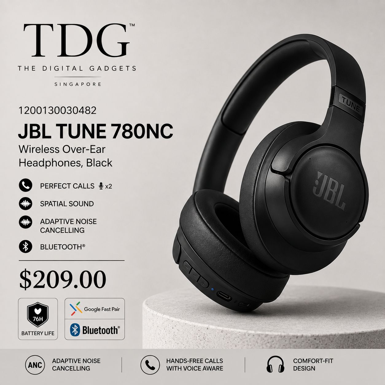 JBL TUNE 780NC, BLACK
