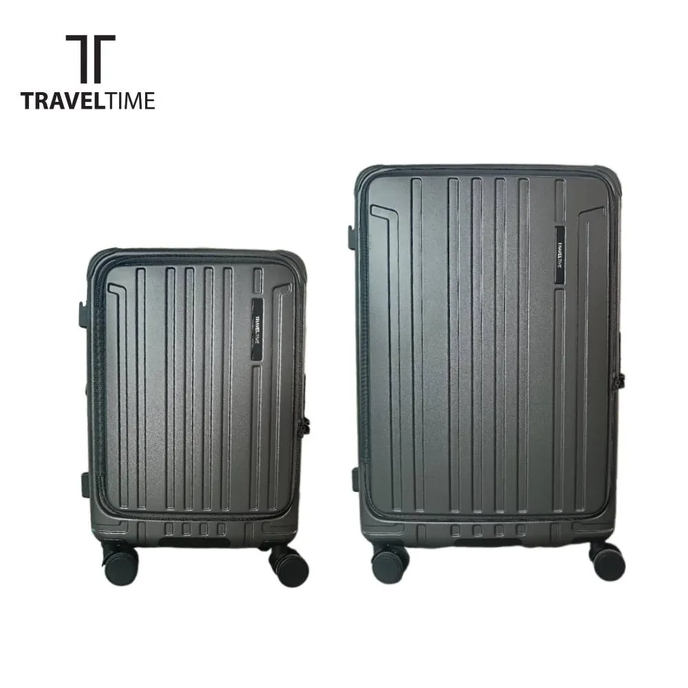 Travel Time Top Opening Luggage 27 inch, Grey