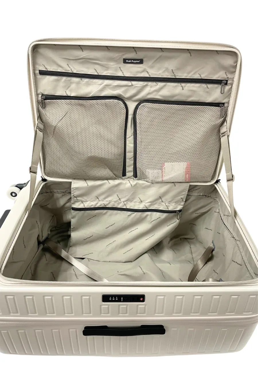 Hush Puppies Top Opening TSA Luggage 29 inch, Oat Milk