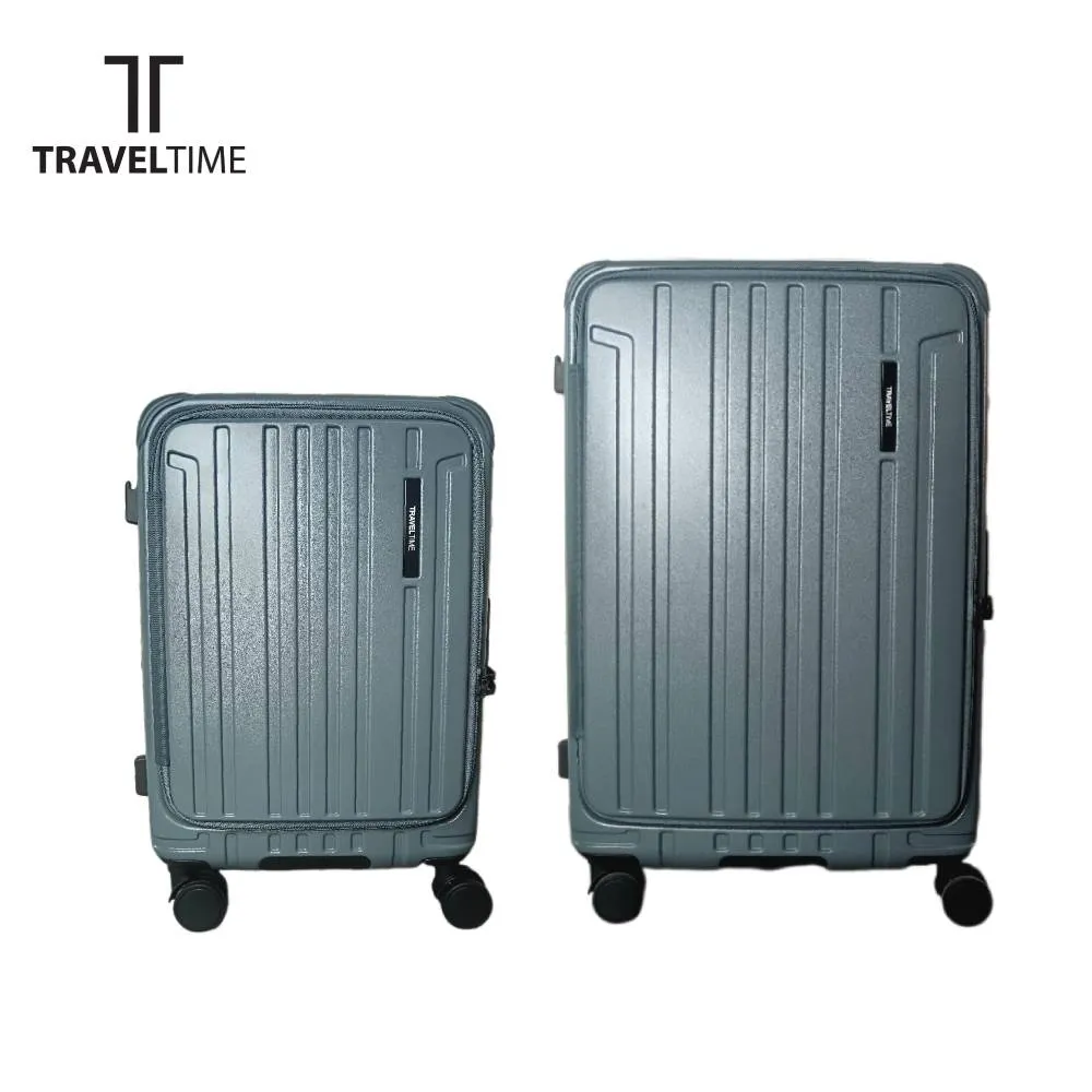 Travel Time Top Opening Luggage 27 inch, Stone Blue