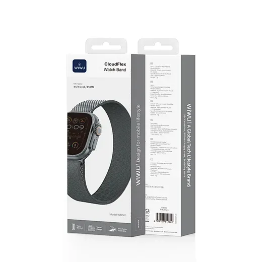 WiWU WB501 iWatch 44/45/46/49mm CloudFelx Watch Band, Black