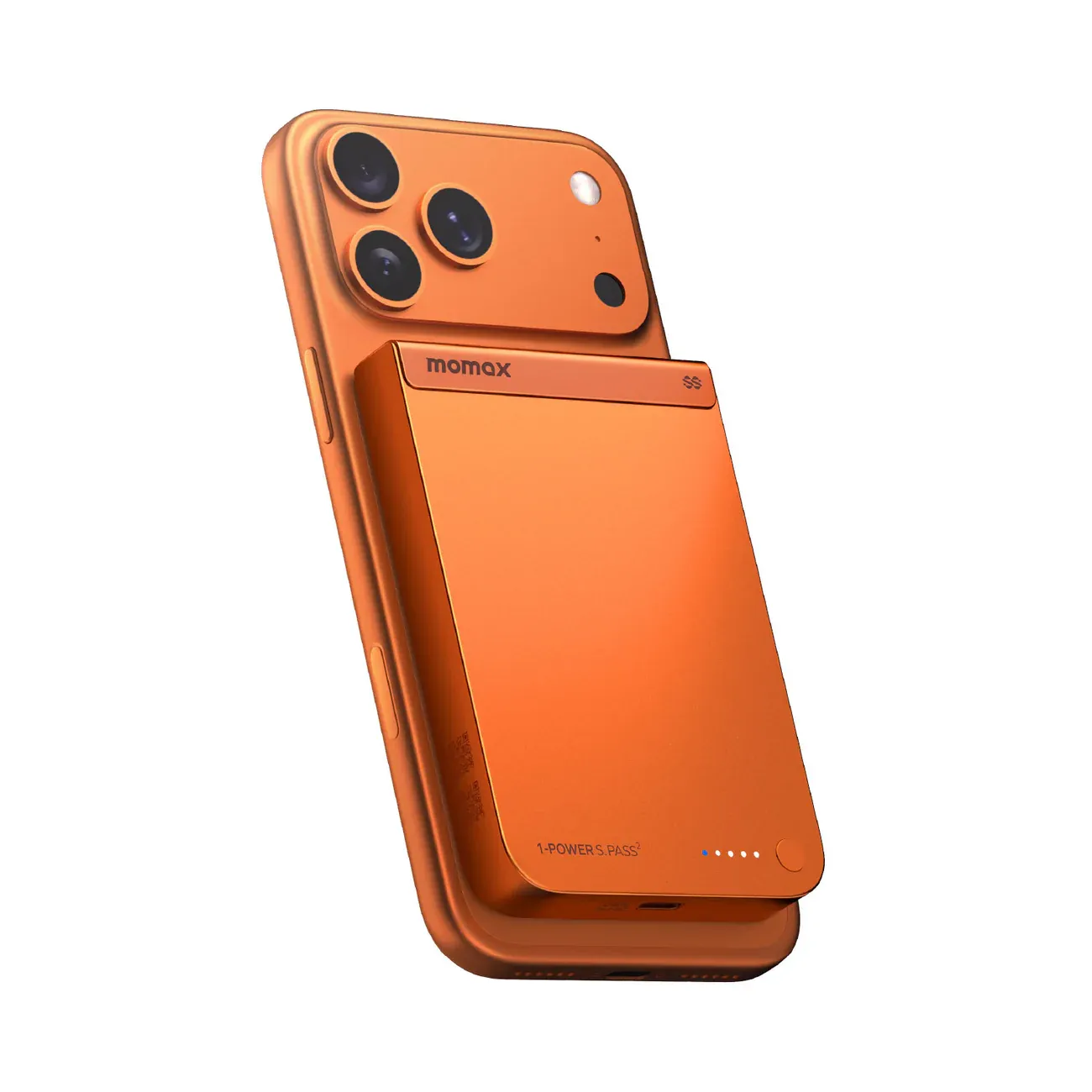 Momax 1-POWER S.PASS2 Magnetic Wireless Power Bank 10,000mAh, Orange