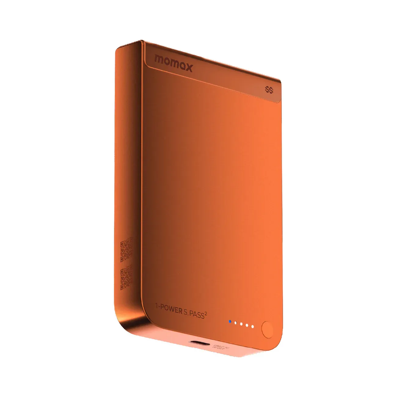 Momax 1-POWER S.PASS2 Magnetic Wireless Power Bank 10,000mAh, Orange