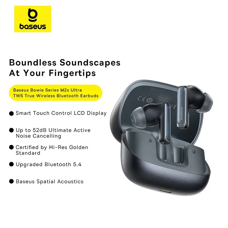 Baseus Bowie M2s Pro Ultra Noise Cancellation Wireless Earphone, Black
