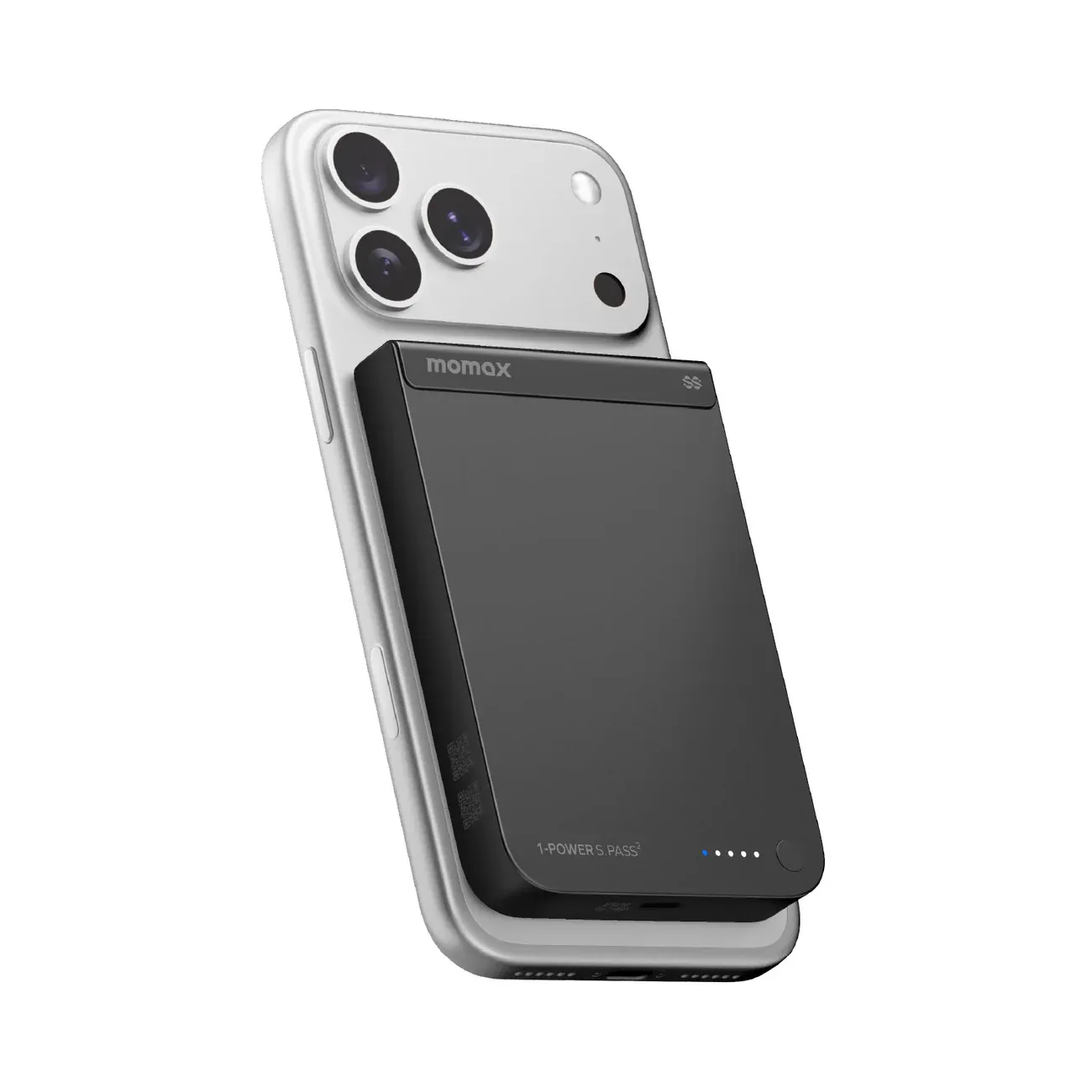 Momax 1-POWER S.PASS2 Magnetic Wireless Power Bank 10,000mAh, Black