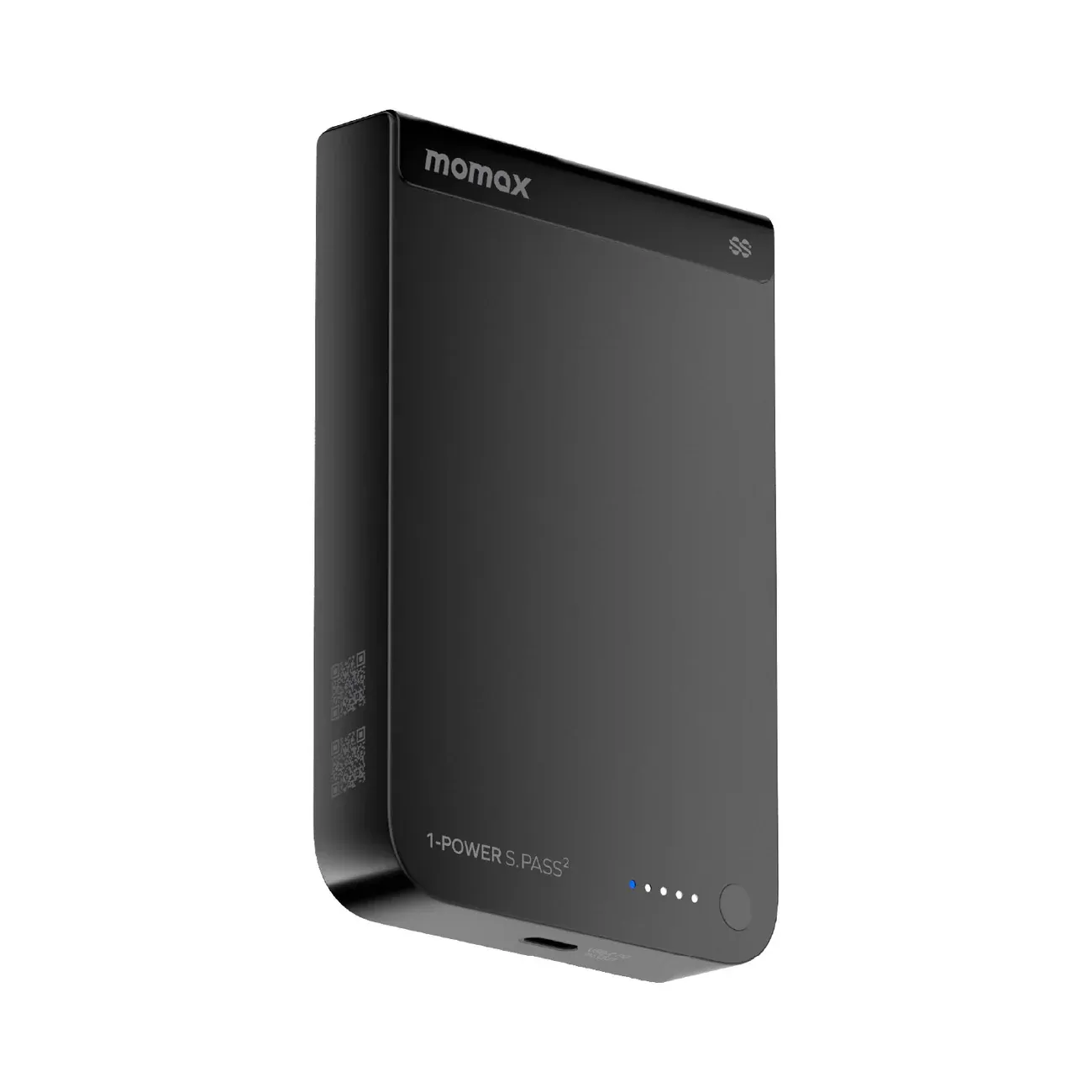 Momax 1-POWER S.PASS2 Magnetic Wireless Power Bank 10,000mAh, Black