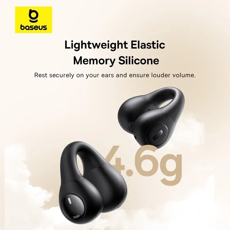 Baseus Bass 15 Clip Open-Ear TWS Earbuds, Black