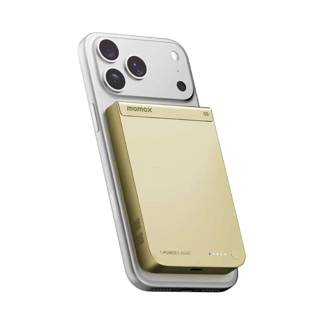 Momax 1-POWER S.PASS2 Magnetic Wireless Power Bank 10,000mAh, Yellow