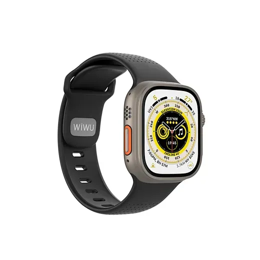 WiWU WB201 iWatch 44/45/49mm Comf Secur Watch Band, Black