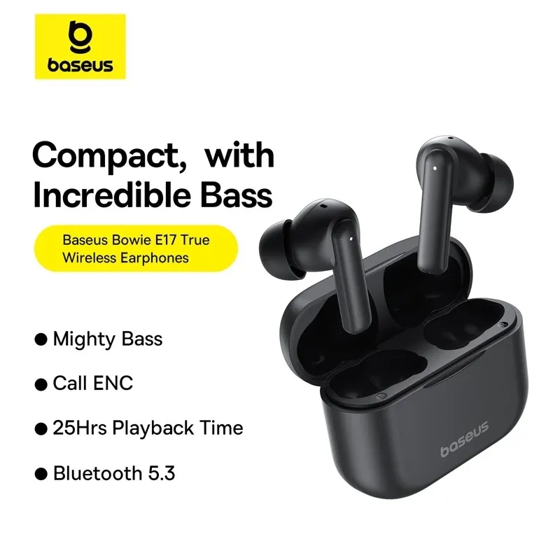 Baseus Bowie E17 True Wireless Bluetooh Earphones, Black