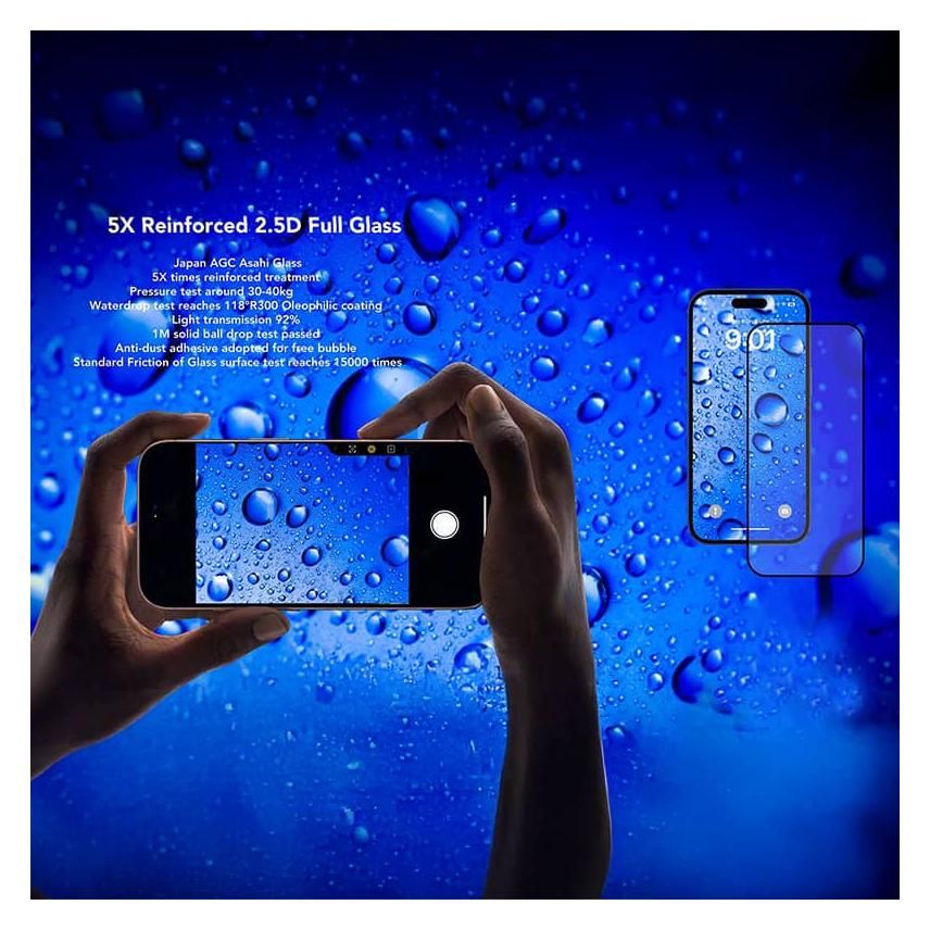 Anank iPhone 17 Pro Tempered Glass, 2.5D 5X Reinforced Clear