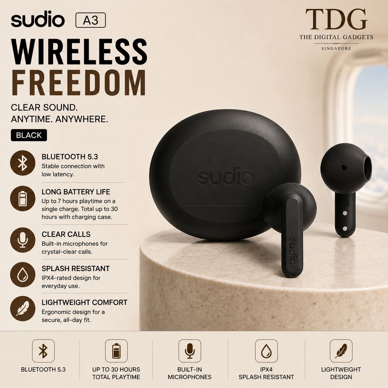 Sudio A3 Wireless Earbuds