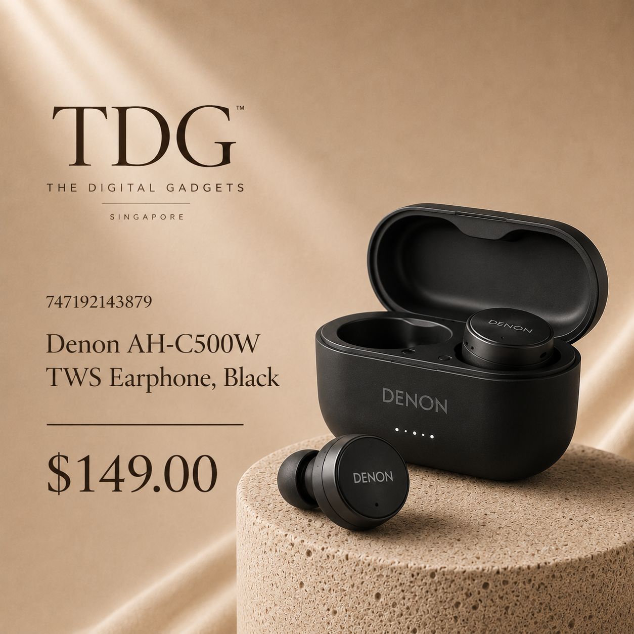 Denon AH-C500W TWS Earphone, Black