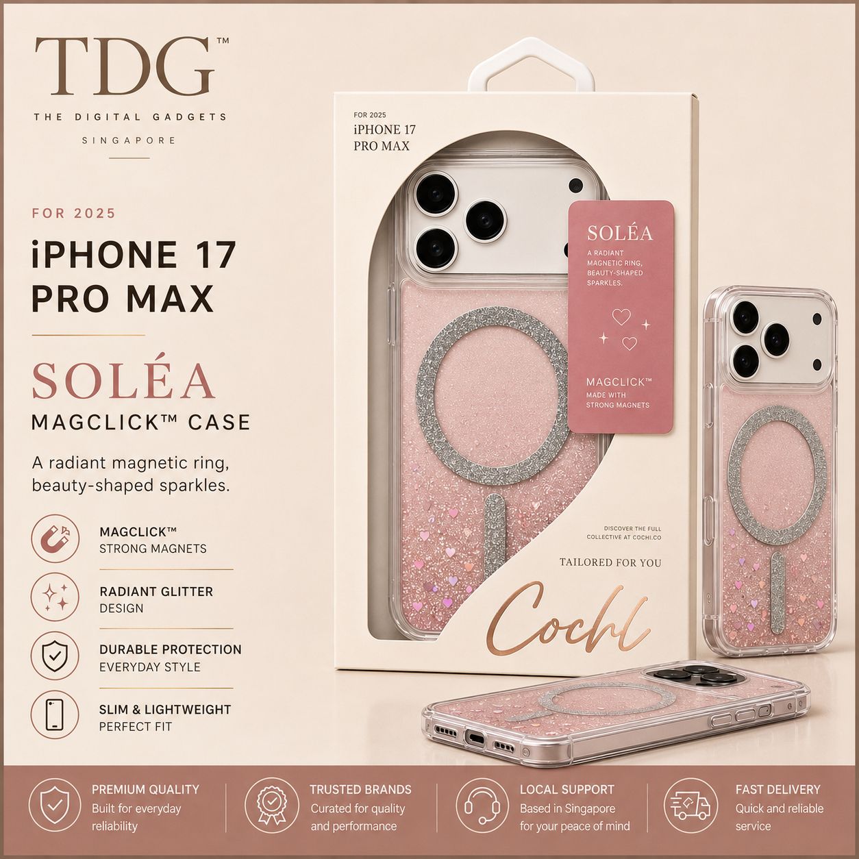 Cochi SOLA MagClick Case for iPhone 17 Pro Max