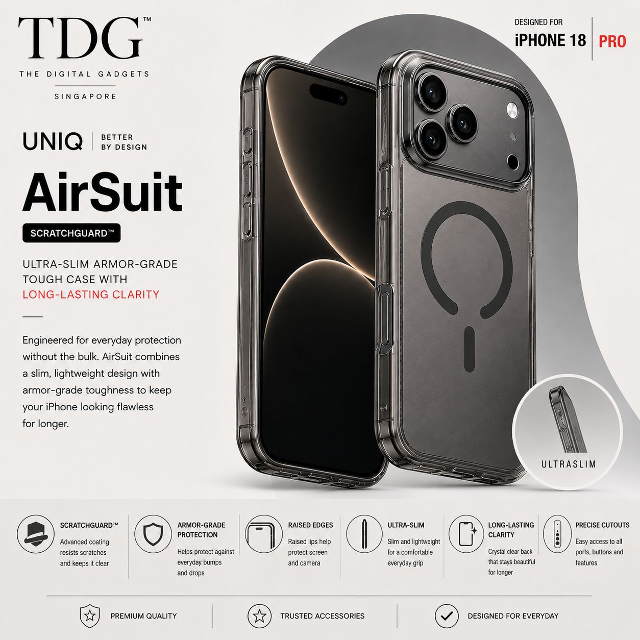 UNIQ AirSuit ScratchGuard Case for iPhone 18 Pro
