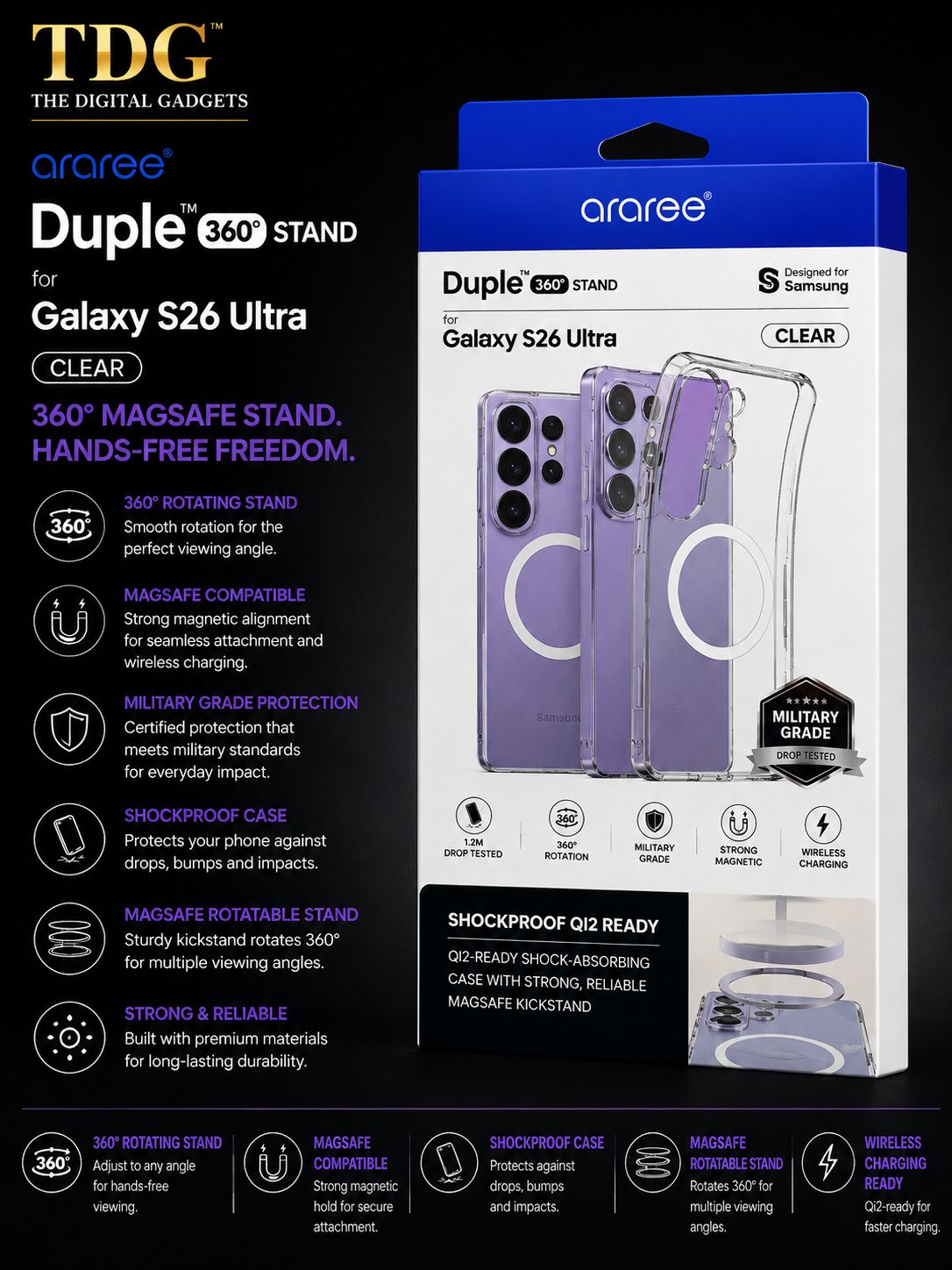 Araree Samsung Galaxy S26 Ultra Duple Case, Clear